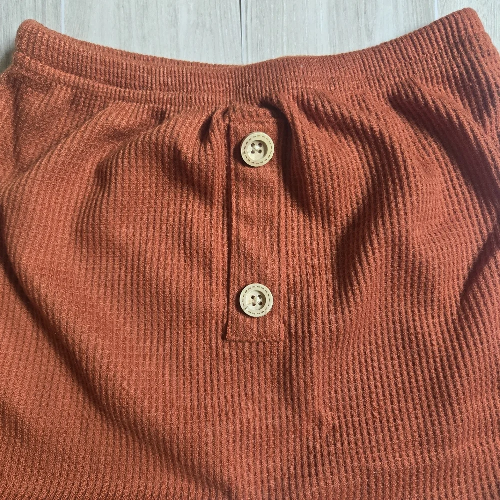 Toddler Boy Girl Waffle Knit Shorts Burnt Orange Textured Boho Bottoms 18-24M